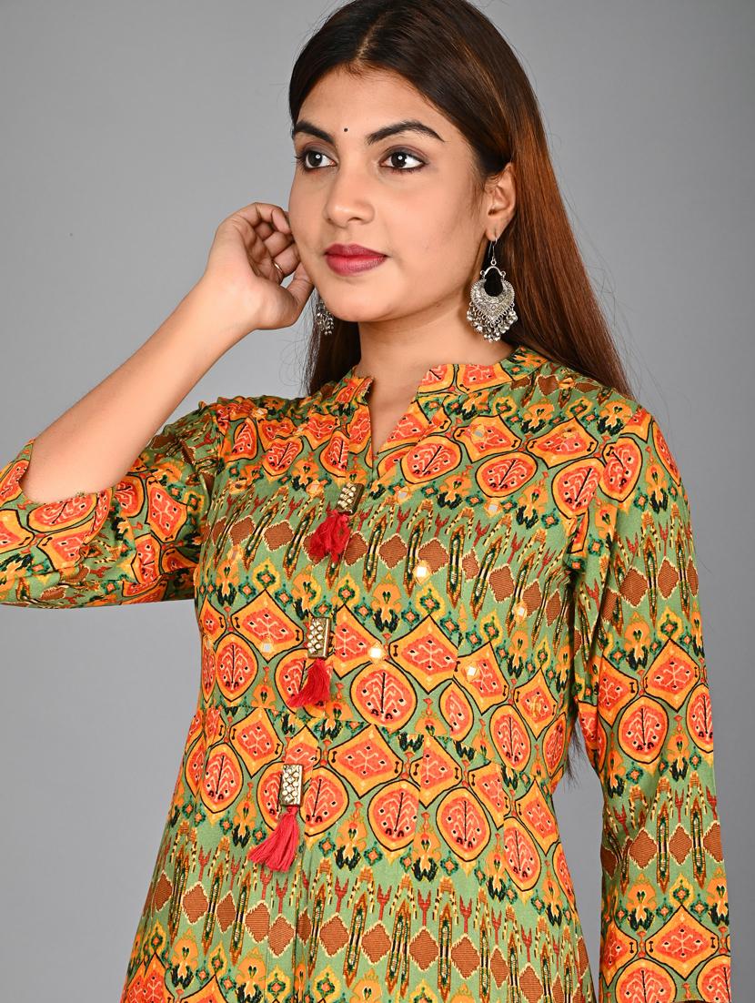 multi colored printed fit & flare gown - 18280705 - Standard Image - 4
