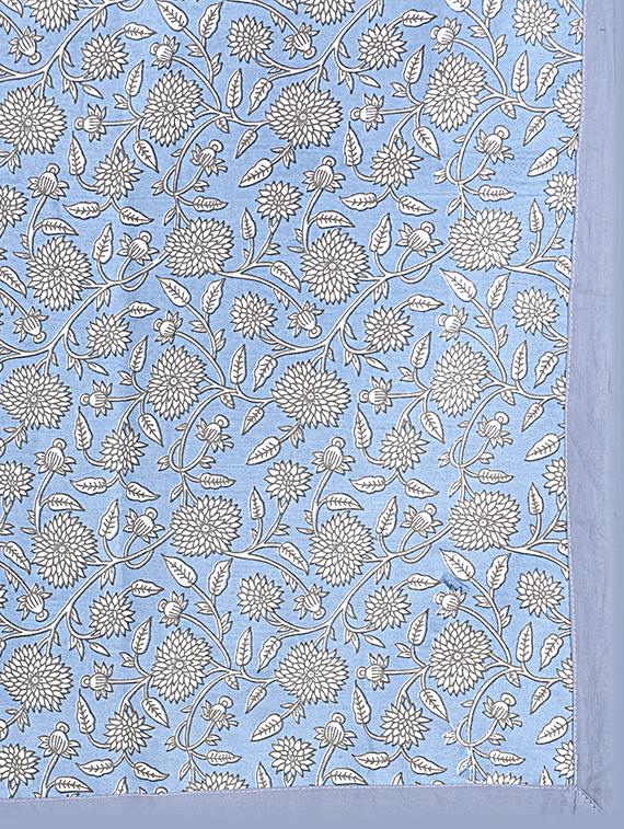 texstylers blue pure cotton 4 seater jaipuri print table cloth cover - 18299461 - Zoom Image - 4