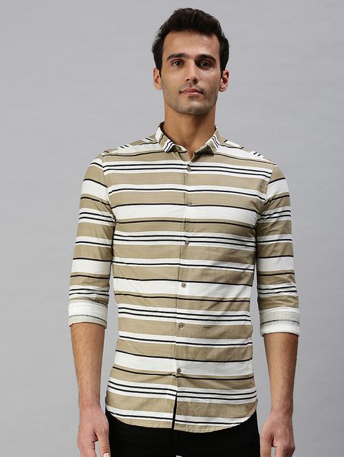 mens stripes casual shirt - 18301708 - Very Small Image - 1