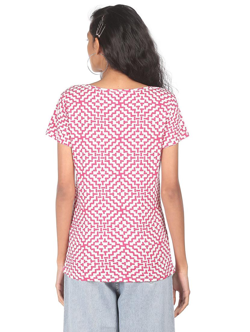 women's all over print round neck t-shirt - 18301831 - Zoom Image - 2