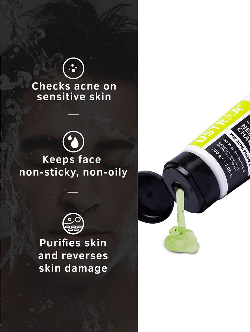 ustraa body lotion germ free- 200ml & face wash acne control - with neem & charcoal 200g - 18316159 - Zoom Image - 6