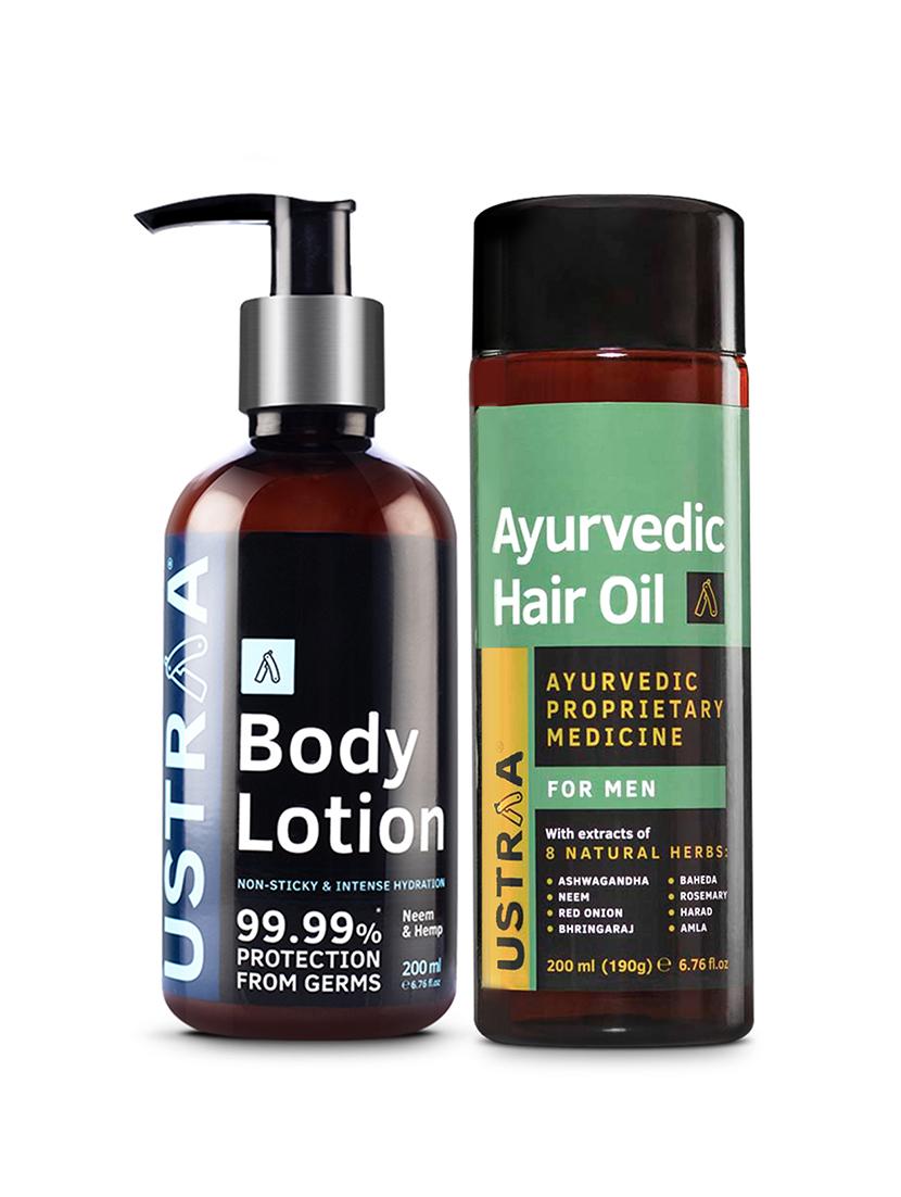 ustraa body lotion germ free - 200ml & ayurvedic hair oil - 200 ml - 18316166 - Zoom Image - 0
