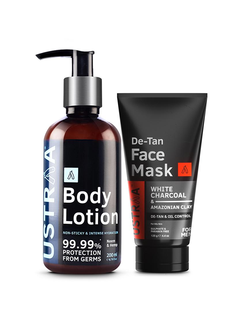 ustraa body lotion germ free - 200ml& de-tan face mask - oily skin - 125 g - 18316167 -  Standard Image - 1