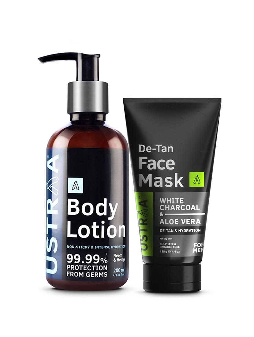 ustraa body lotion germ free - 200ml& de-tan face mask - dry skin - 125 g - 18316168 -  Standard Image - 1