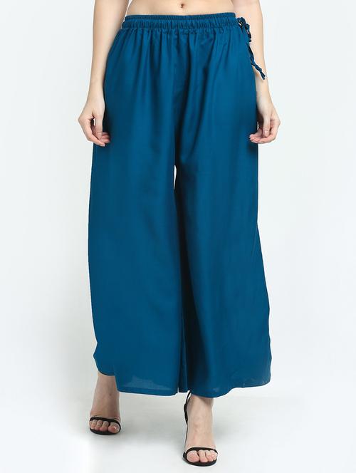 blue rayon palazzos - 18318064 -  Standard Image - 0