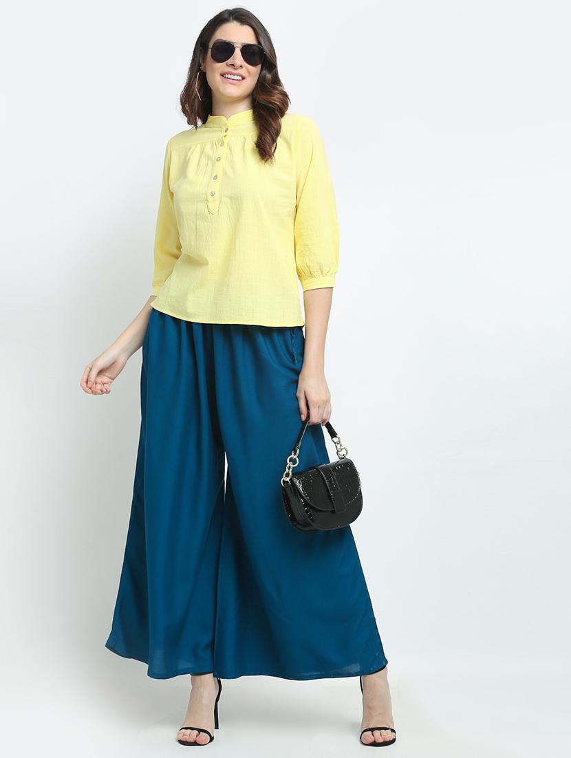 blue rayon palazzos - 18318064 - Standard Image - 3
