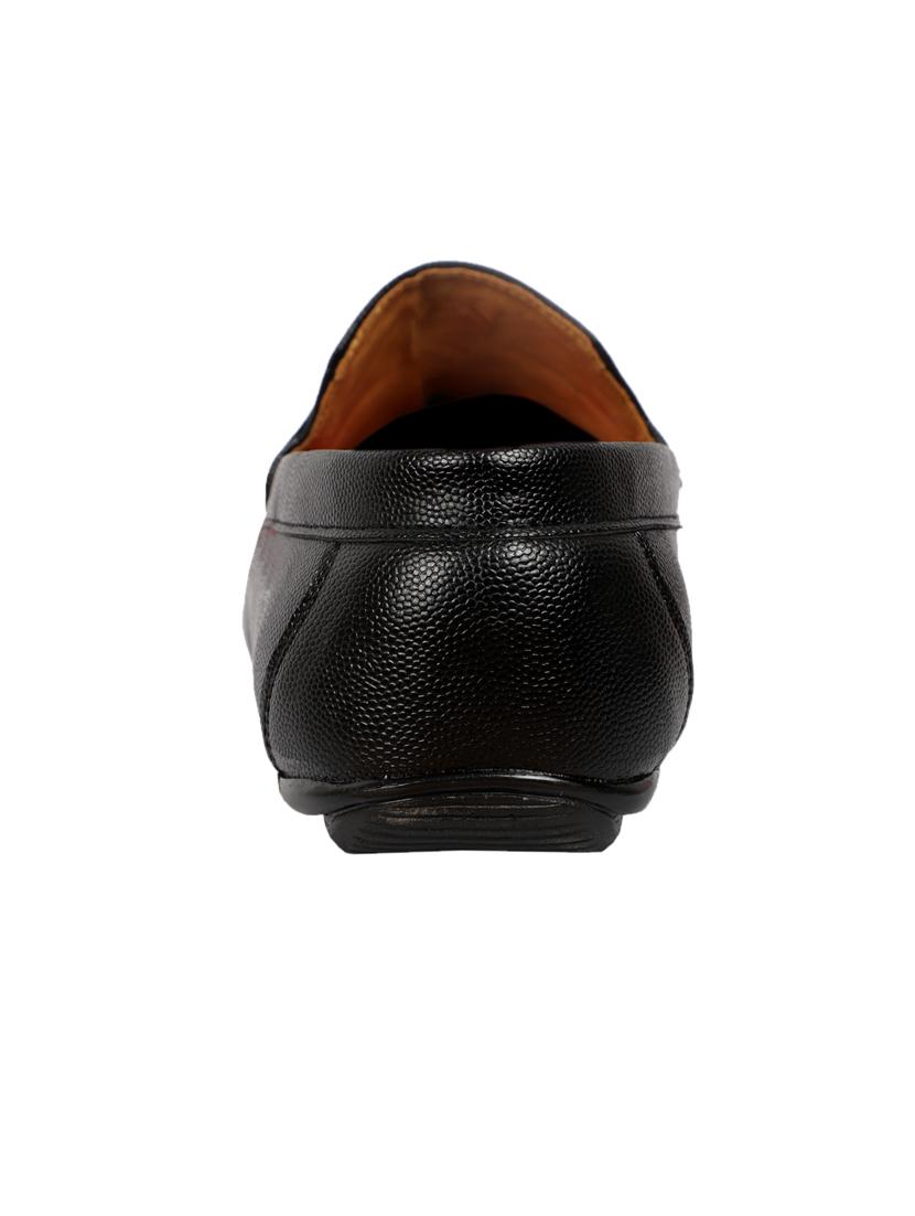 black synthetic slip on loafers - 18322520 - Standard Image - 3
