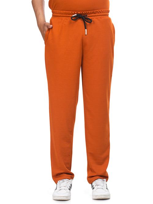 orange solid full length track pant - 18325160 - Very Small Image - 1