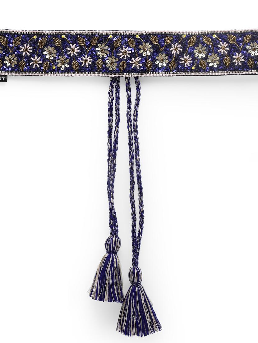 embellished wide belt with tassels - 18329206 - Standard Image - 4