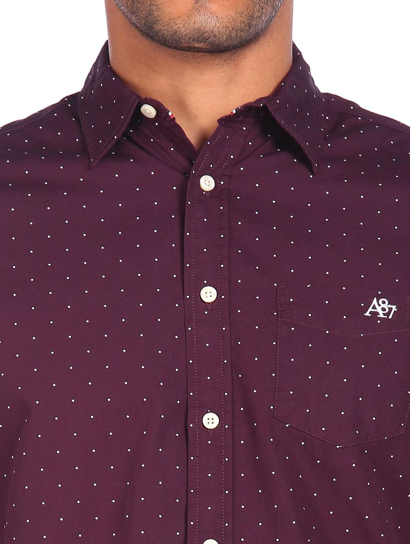 mens micro print casual shirt - 18331076 - Standard Image - 4