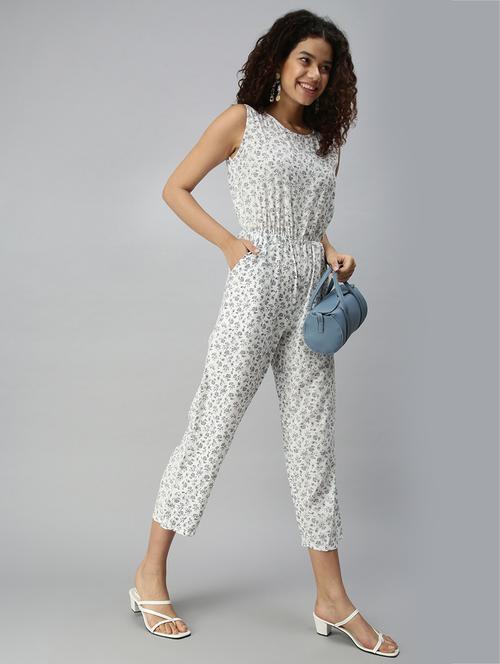 Round Neck Floral Jumpsuit - 18336934 - Very Small Image - 1