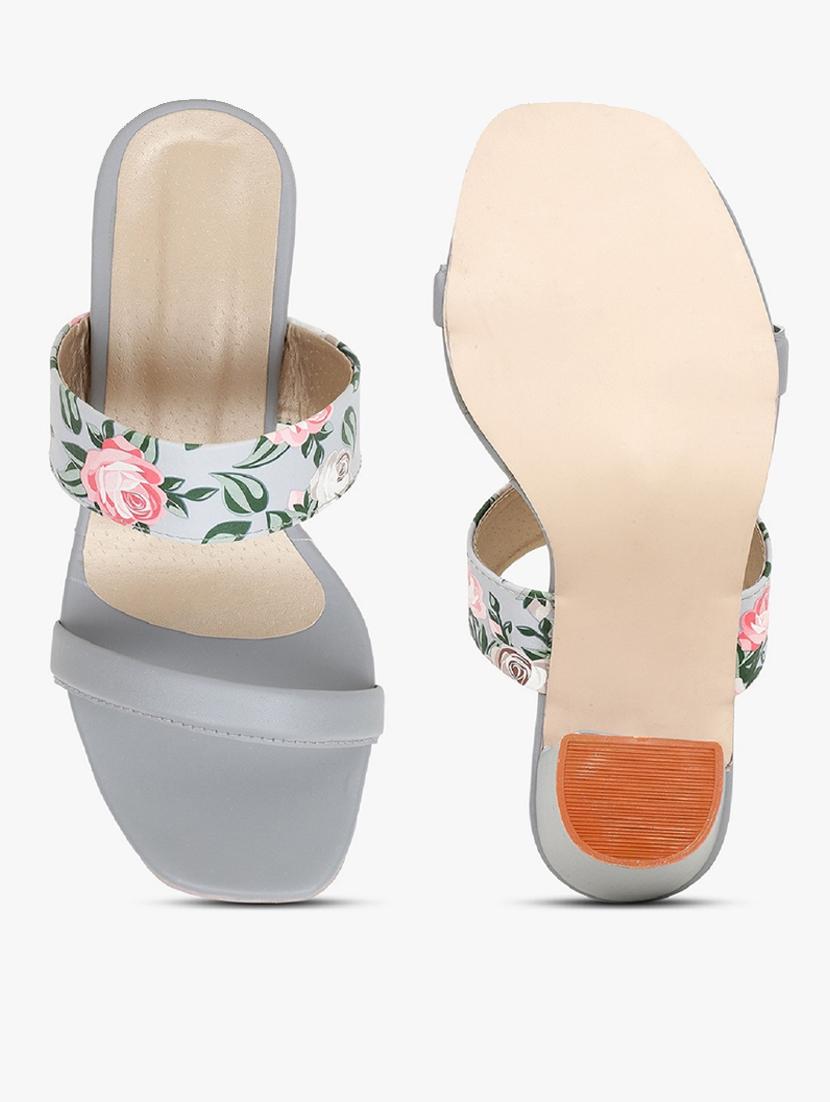 grey synthetic slip on sandals - 18338559 - Standard Image - 5