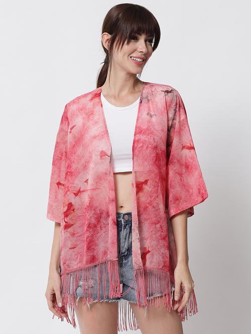 kimono sleeved tie & dye regular shrug - 18343309 - Very Small Image - 1