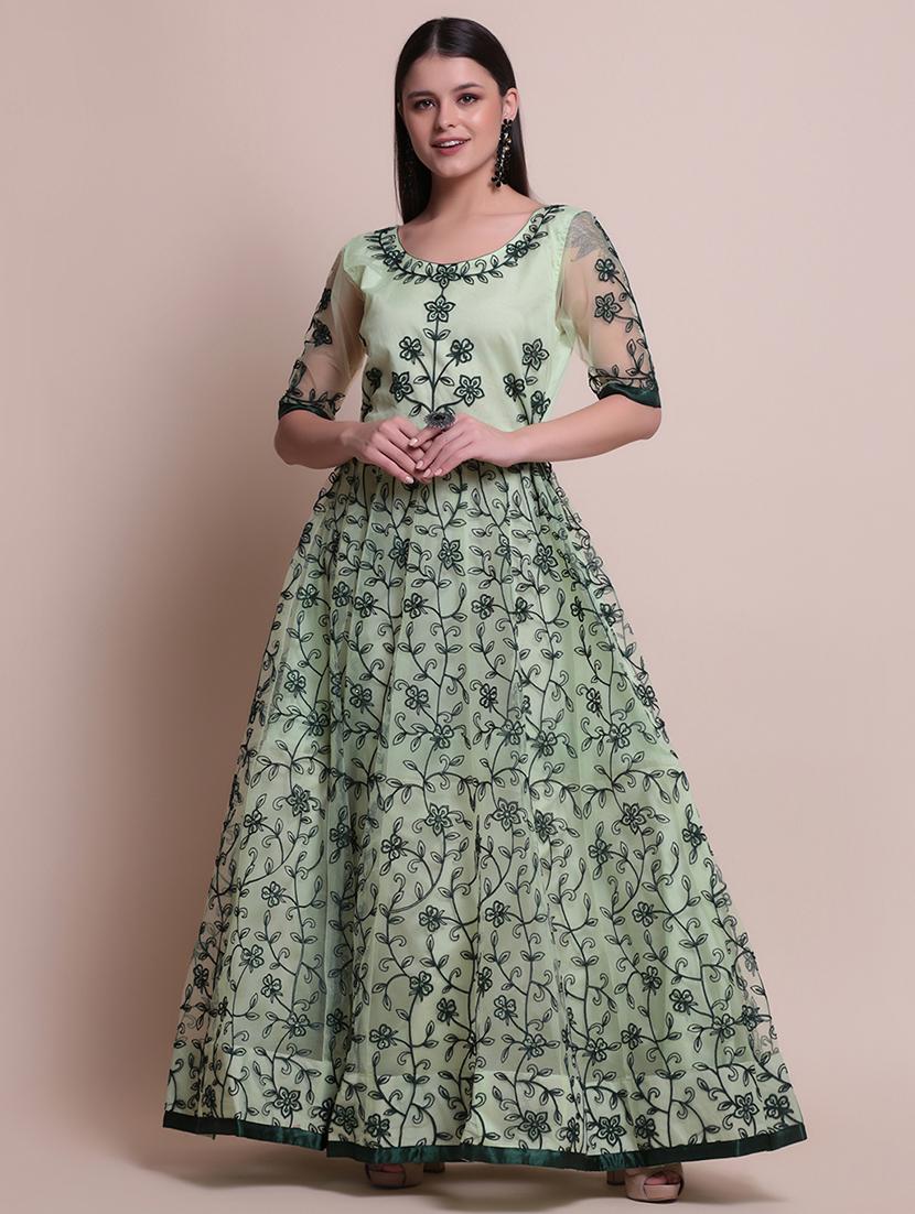 green net semistitched suit - 18346721 - Zoom Image - 3