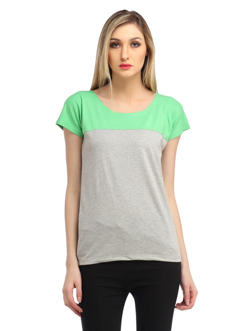 cap sleeved color-blocked regular top - 18347483 - Very Small Image - 1
