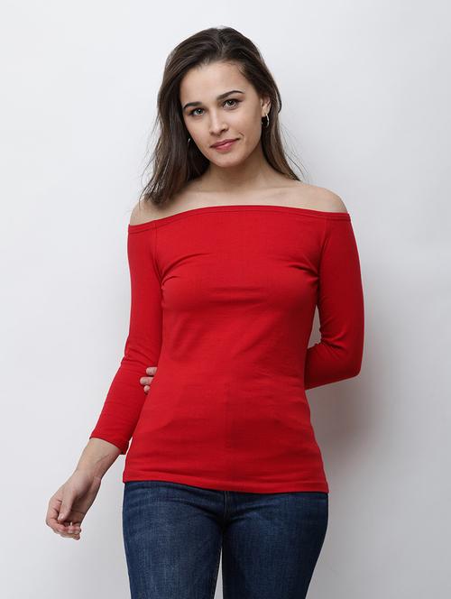 off shoulder solid top  - 18347551 - Very Small Image - 1