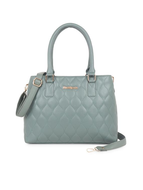 green textured regular handbag - 18356026 - Zoom Image - 0
