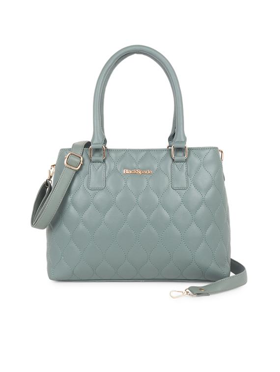 green textured regular handbag - 18356026 -  Zoom Image - 0