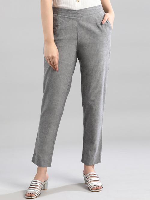 women solids ankle length trousers - 18360189 - Very Small Image - 1