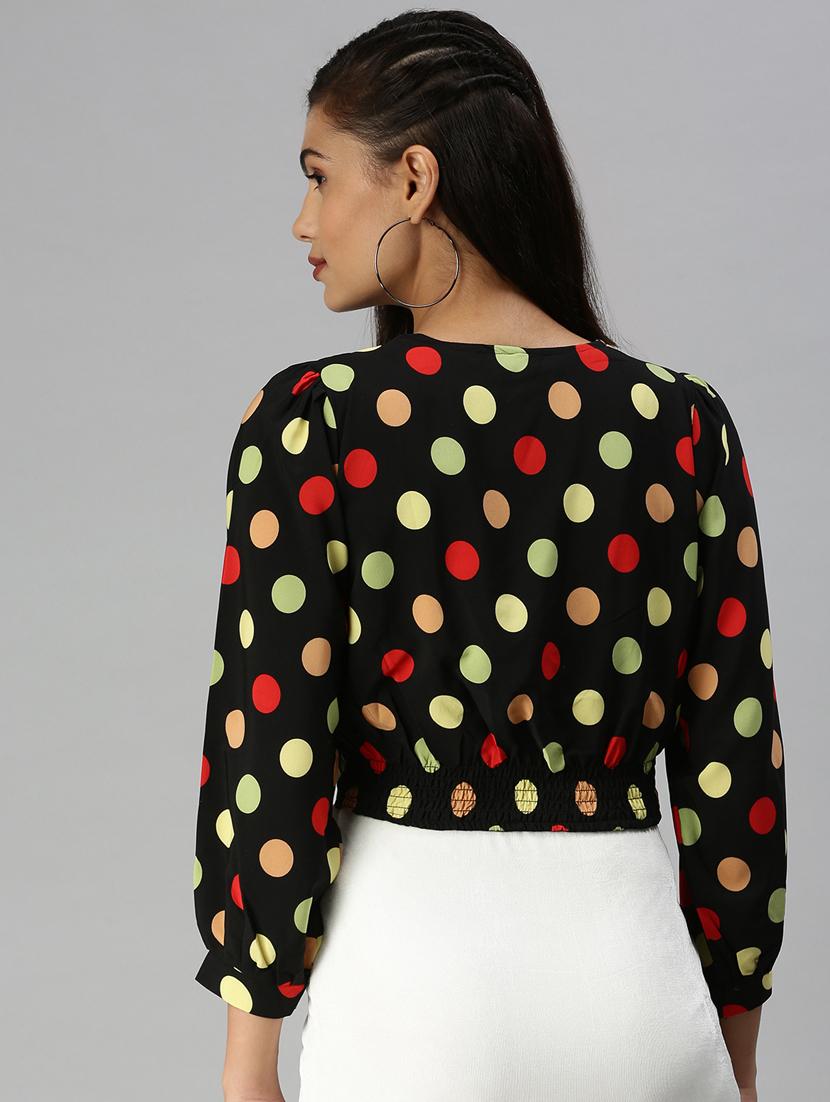 women's crop v neck top - 18367730 - Standard Image - 3