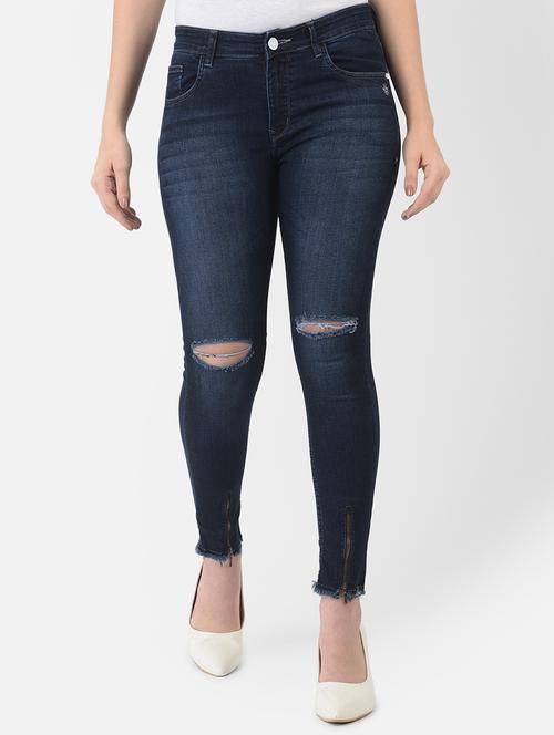 women's slash knee skinny fit jeans - 18370242 -  Standard Image - 0