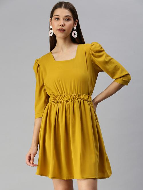 women's  solid dress - 18372201 - Very Small Image - 1