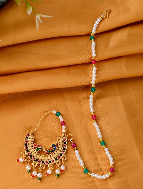 gold plated wedding nosering nathni - 18372229 - Standard Image - 0