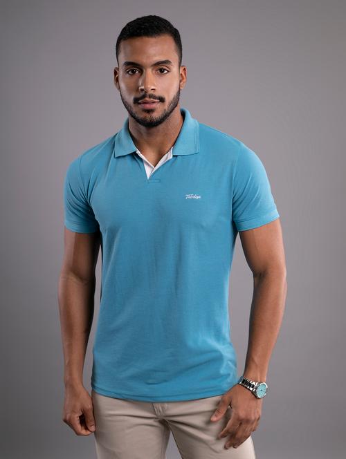 men light blue regular fit polo t-shirt - 18374677 - Standard Image - 0
