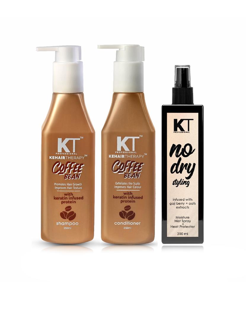 kehairtherapy coffee bean with keratin infused protein shampoo & conditioner 500ml + no dry moisture mist 200ml (pack of 3) - 18376859 - Zoom Image - 0