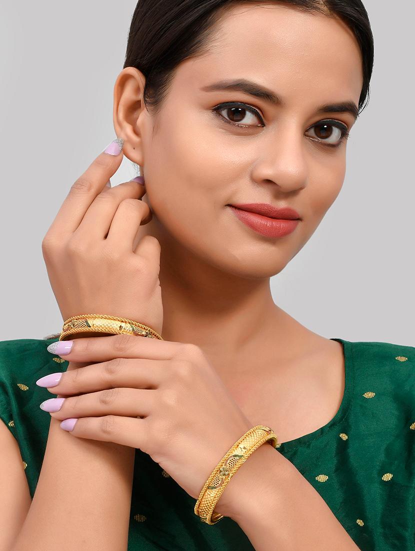 gold plated brass bangles - 18380606 - Standard Image - 4