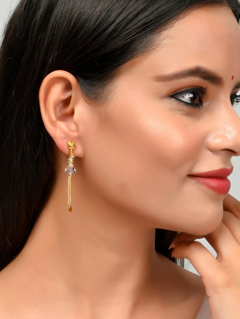 gold brass hoop earring - 18381720 - Standard Image - 3