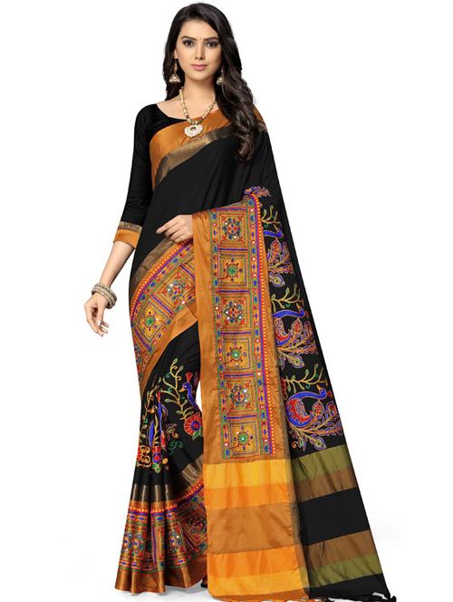 women's embroidered saree with blouse - 18383137 - Standard Image - 0