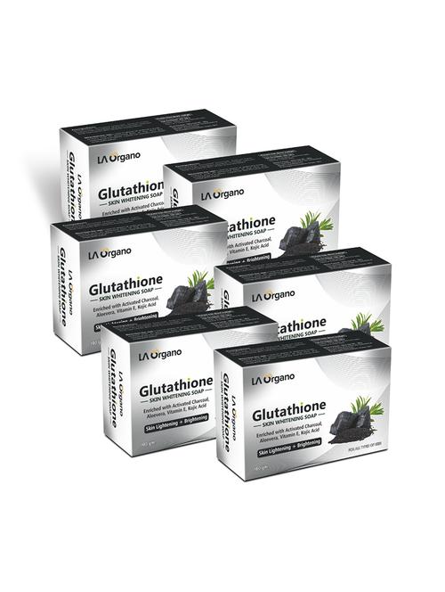 la organo glutathione charcoal skin lightening & brightening soap for all skin type (pack of 5) - 18384446 - Standard Image - 0