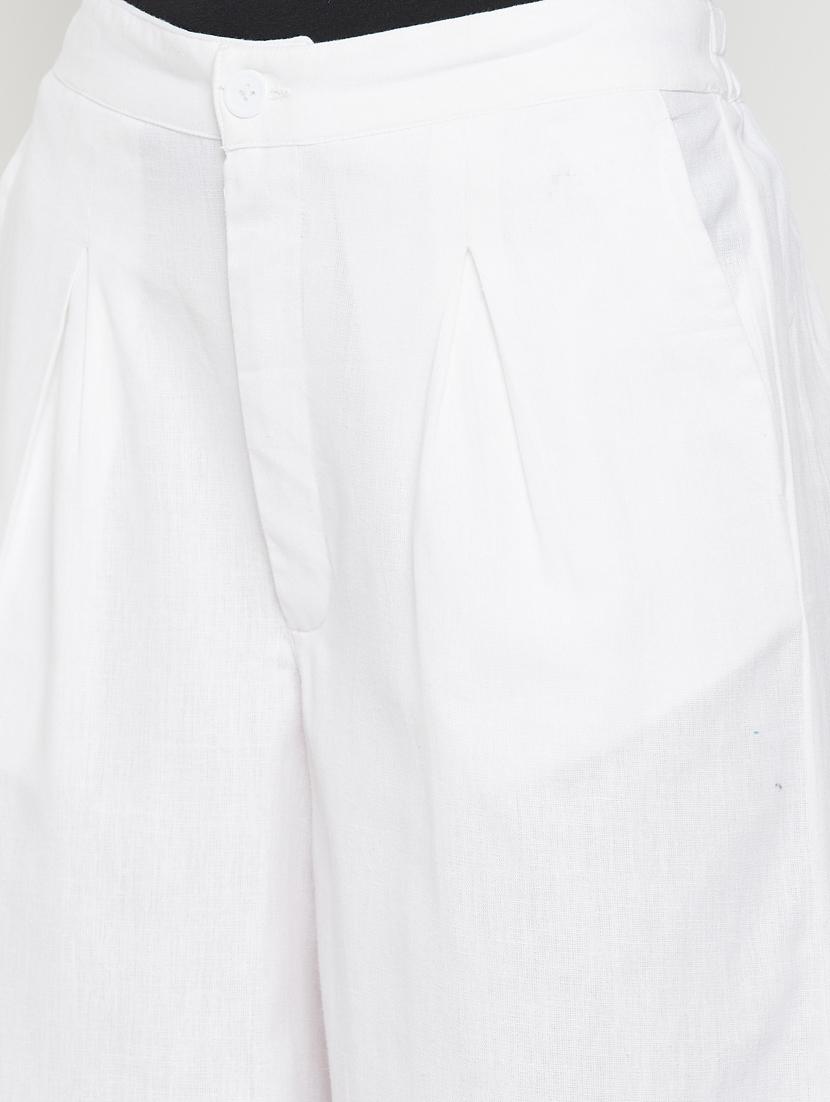 mid rise solid pleated trouser - 18384461 - Zoom Image - 4