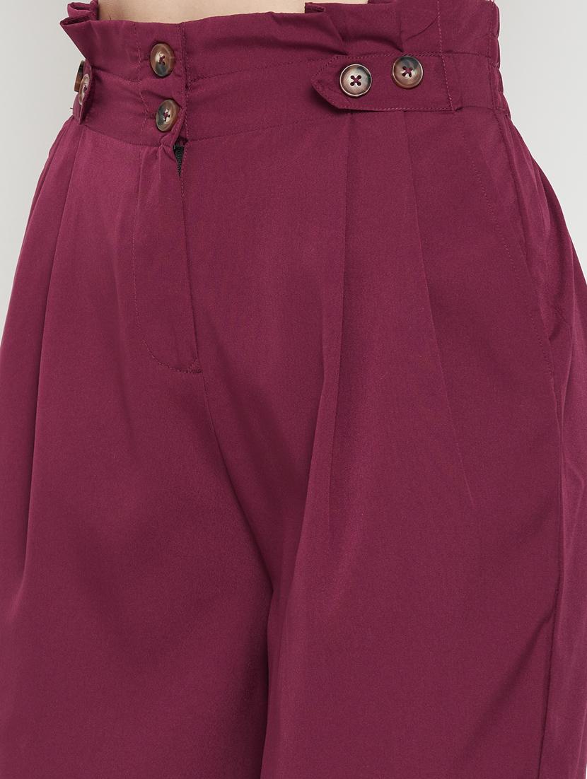 high rise solid pleated trouser - 18384473 - Zoom Image - 4