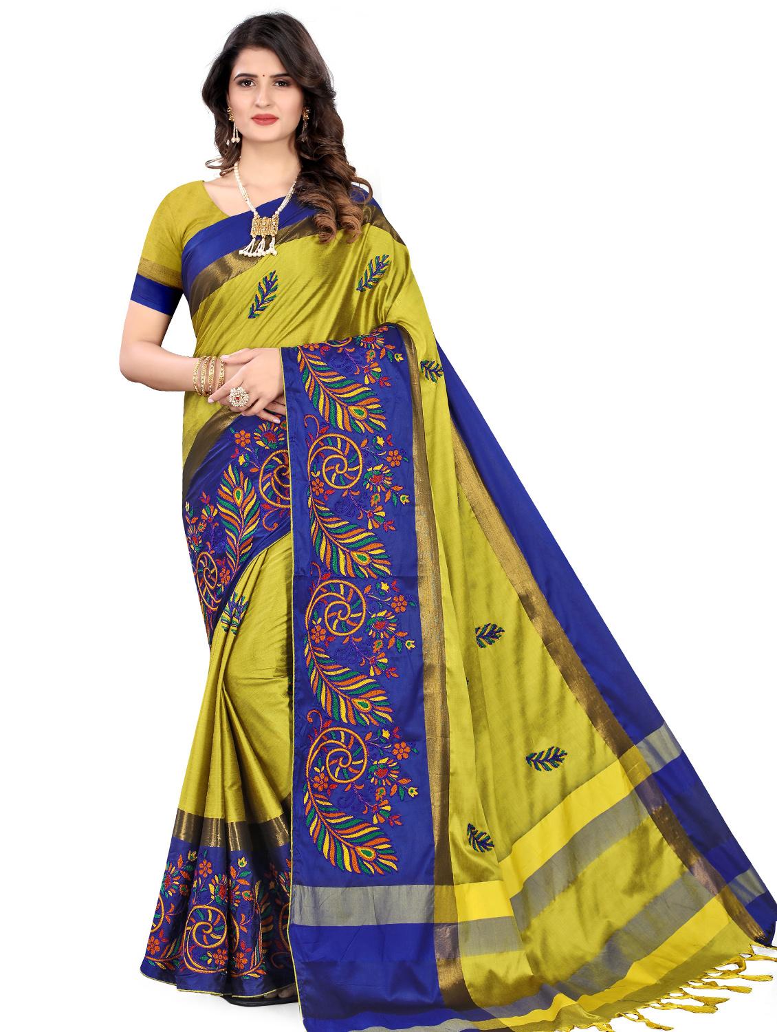 women's embroidered saree with blouse - 18385951 - Zoom Image - 0