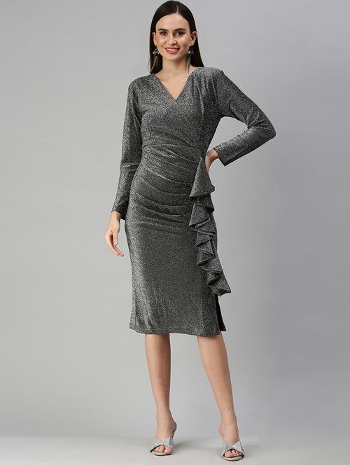 v-neck embellished bodycon dress - 18390461 - Very Small Image - 1