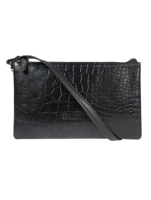 black textured regular sling bag - 18390606 - Very Small Image - 1