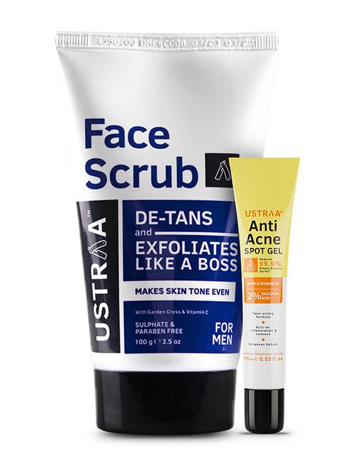 ustraa anti acne spot gel - 15ml & de tan scrub - 18395307 - Standard Image - 0
