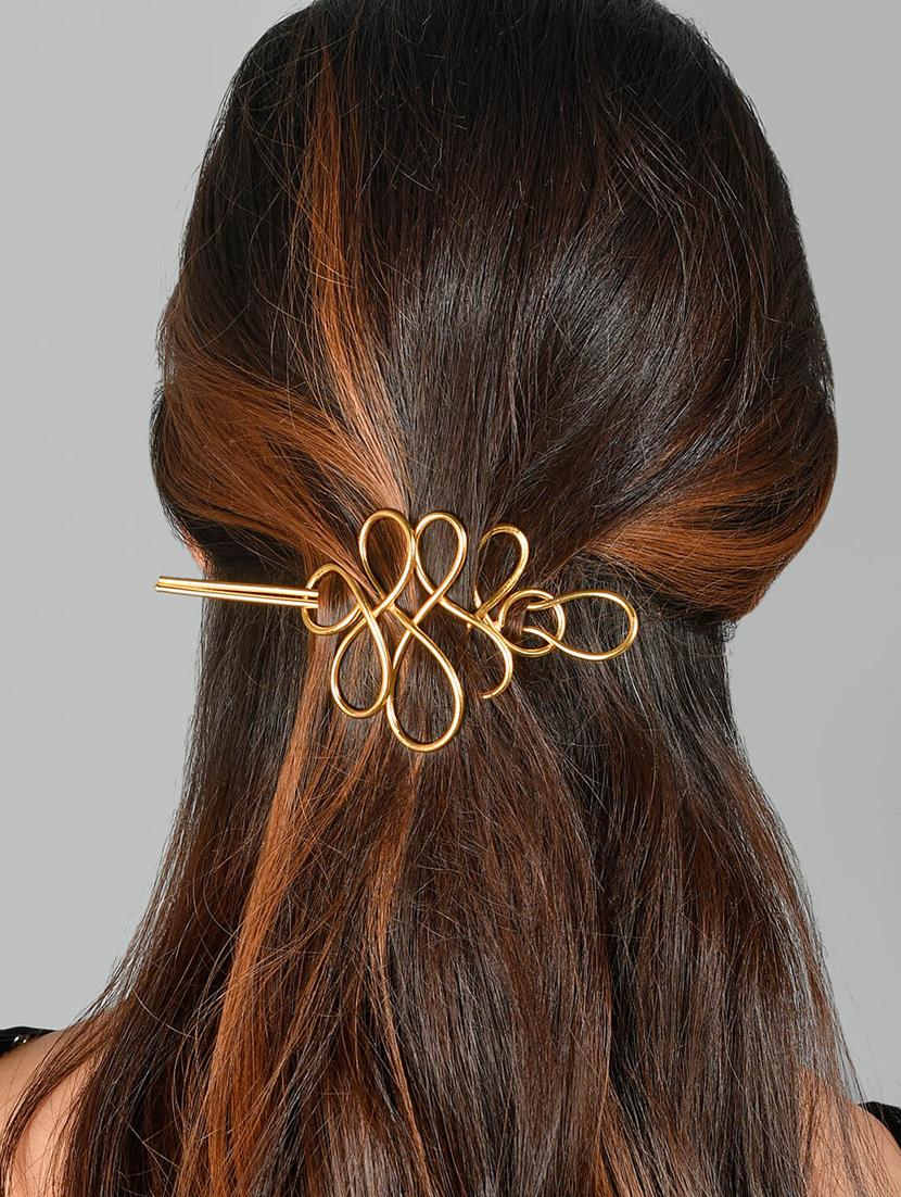 gold plated multipurpose infinity hairpin accessory - 18395581 - Standard Image - 5