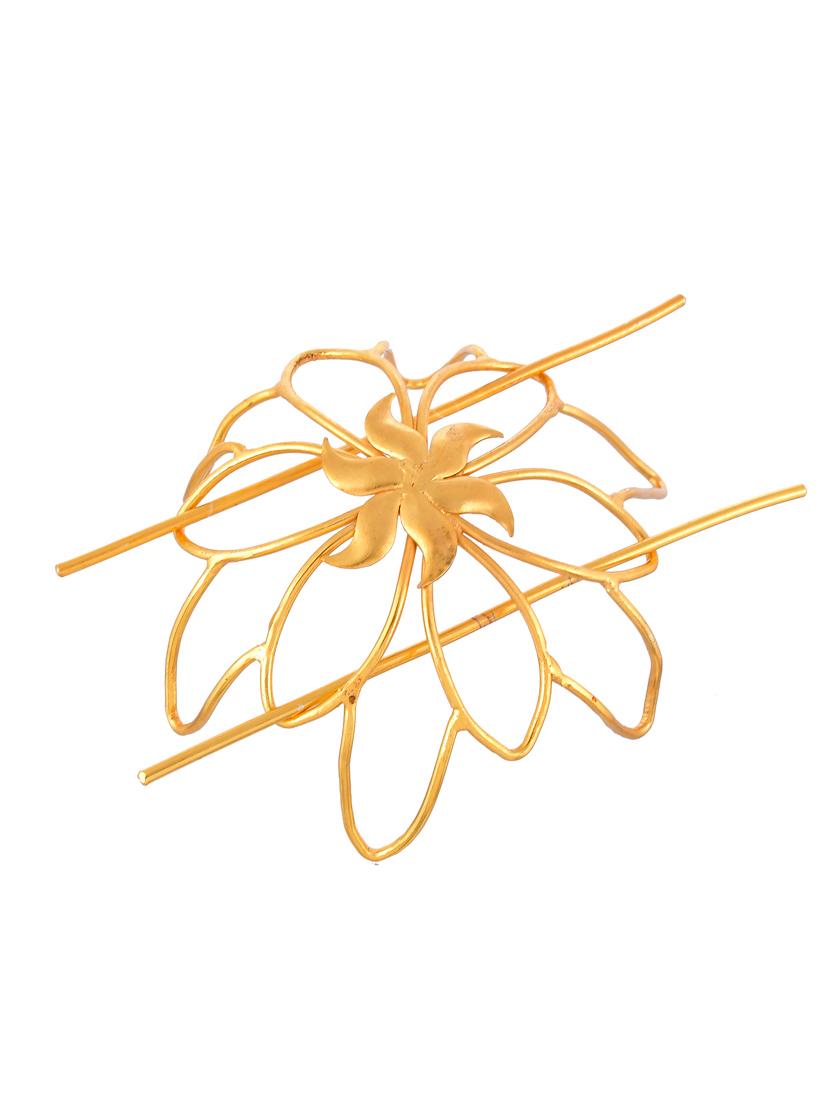 gold plated meratha designer hair accessory set - 18395854 - Zoom Image - 2