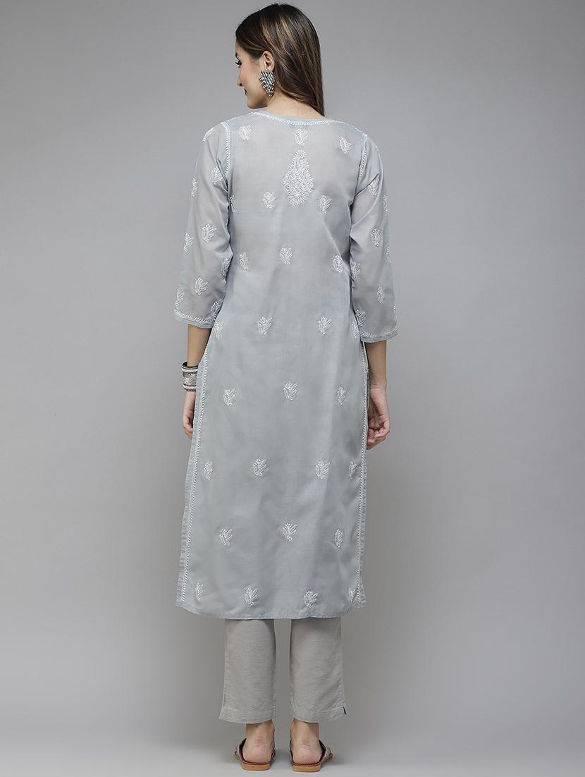 women's straight kurta - 18396903 - Standard Image - 2