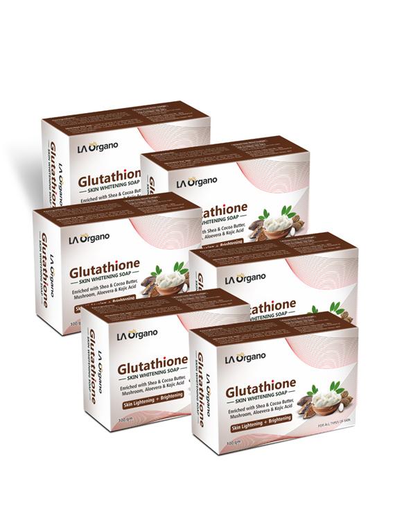 la organo glutathione shea cocoa butter skin lightening & brightening soap for all skin type (pack of 6) - 18400400 - Zoom Image - 0