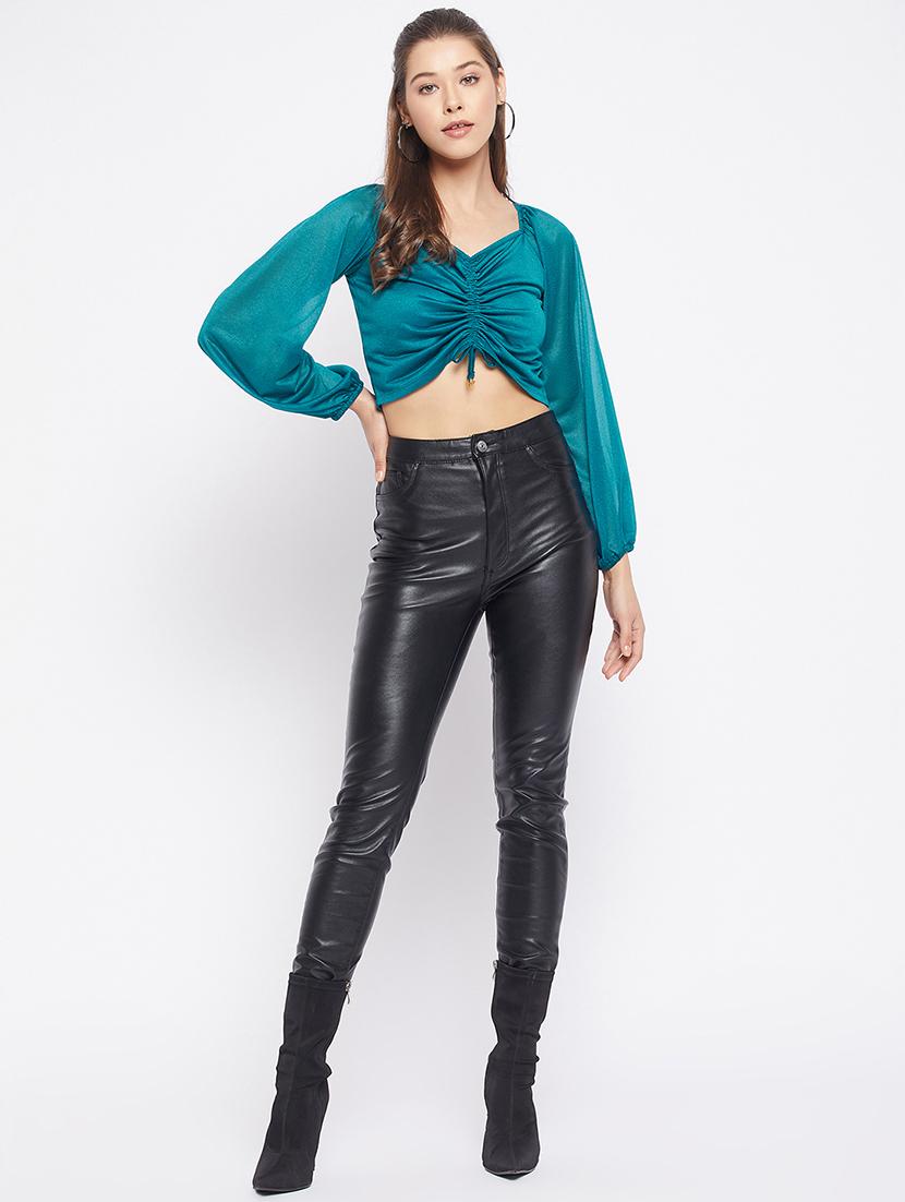 women's crop square neck top - 18402562 - Standard Image - 3