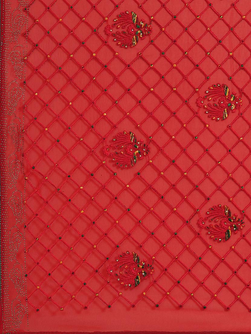 women's embroidered saree with blouse - 18404144 - Standard Image - 5