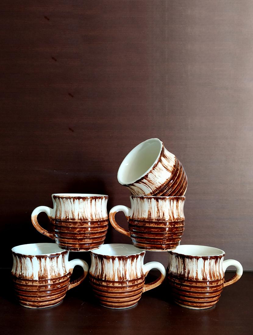 ethnic kullad-shaped set of 6 cups | cup set | tea cups | kullad | kulhad | coffee cups - 18424444 -  Zoom Image - 0