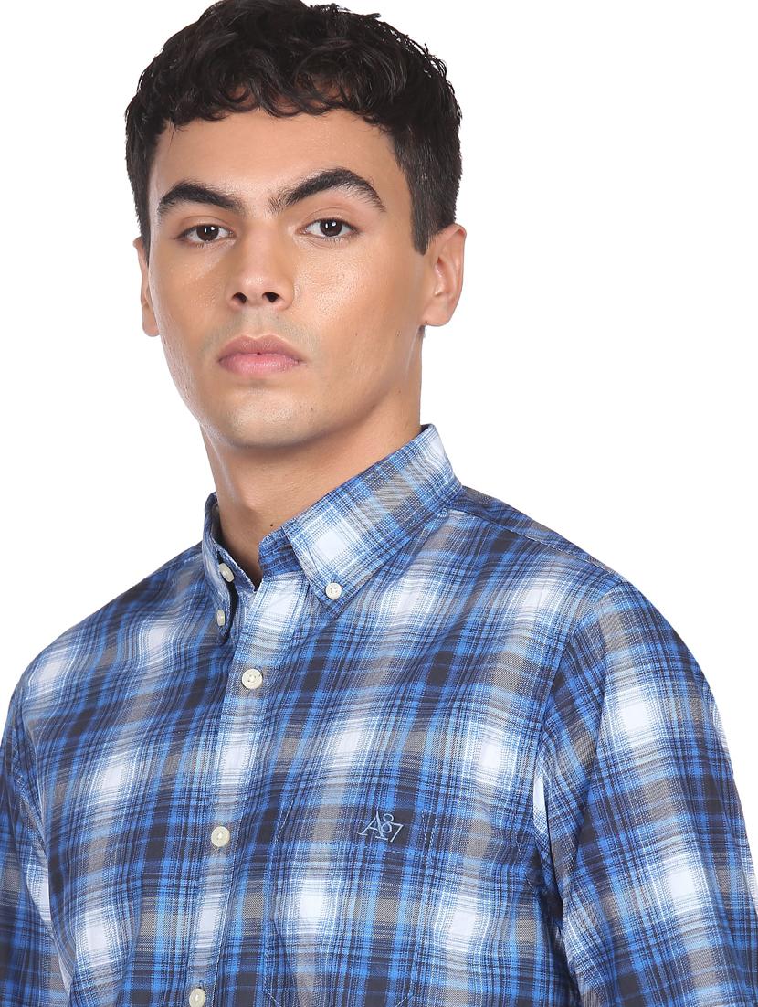 mens checks casual shirt - 18426597 - Standard Image - 5