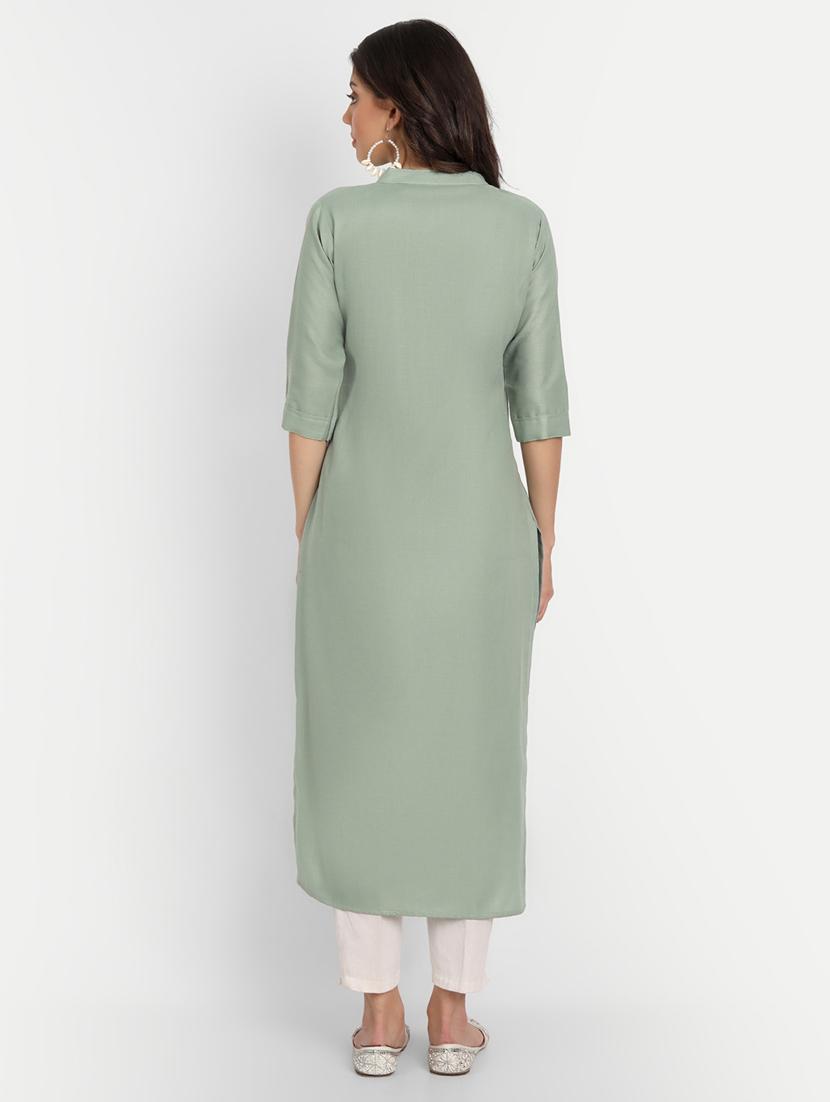 women's straight kurta - 18429795 - Standard Image - 3