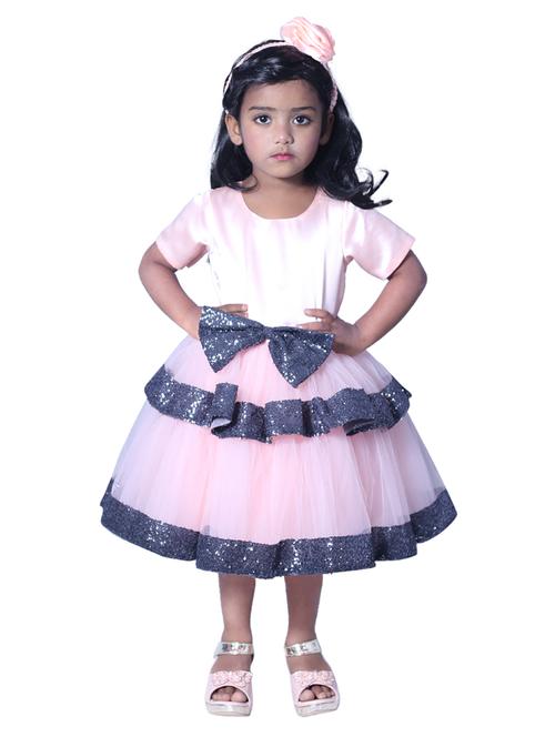 girls round neck short sleeves frock - 18445783 - Very Small Image - 1