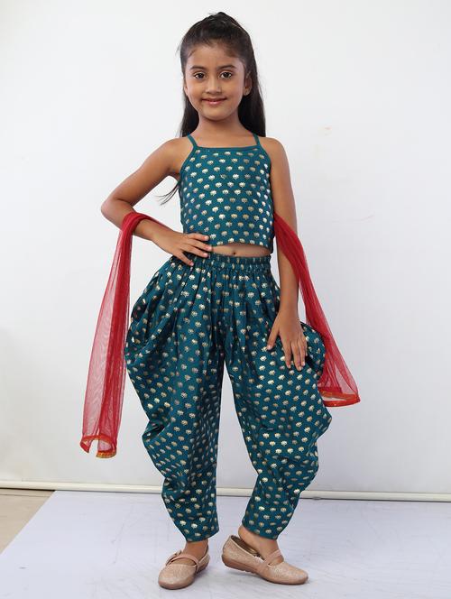 teal foil printed patiyala suit set  - 18445796 - Very Small Image - 1